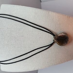 Premier Designs Double Corded Necklace with Silver Pendant